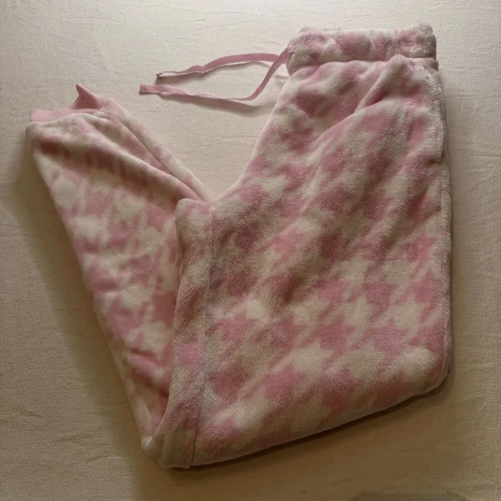JOYSPUN Women’s Plush Pink Fleece Sleep Jogger Pants Pajama Bottoms Size XS(0-2)